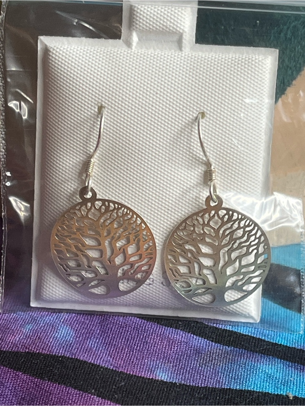 Sterling Silver Tree of life dangle earrings